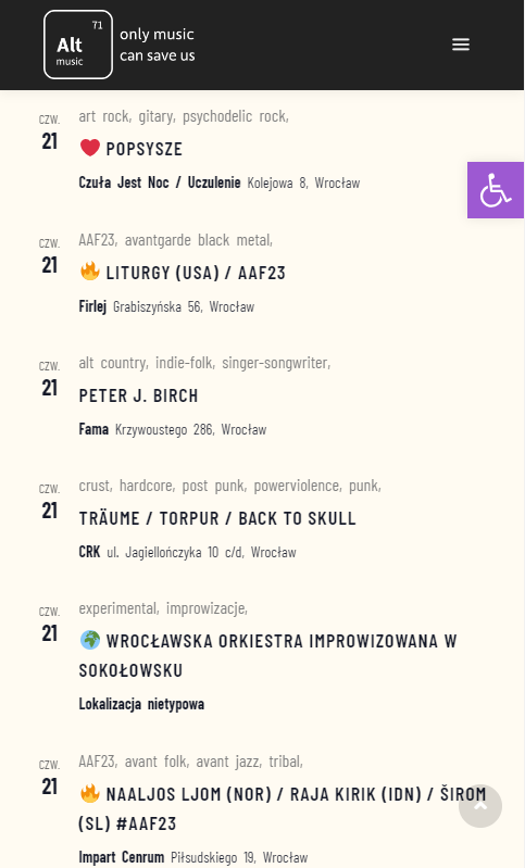 Kalendarz koncertowy Wrocław